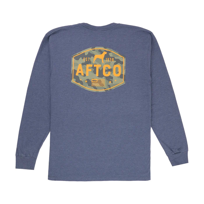 AFTCO Best Friend LS Shirt- Midnight Heather
