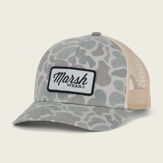 Marsh Wear Script Trucker-Dark Green Mallard Camo