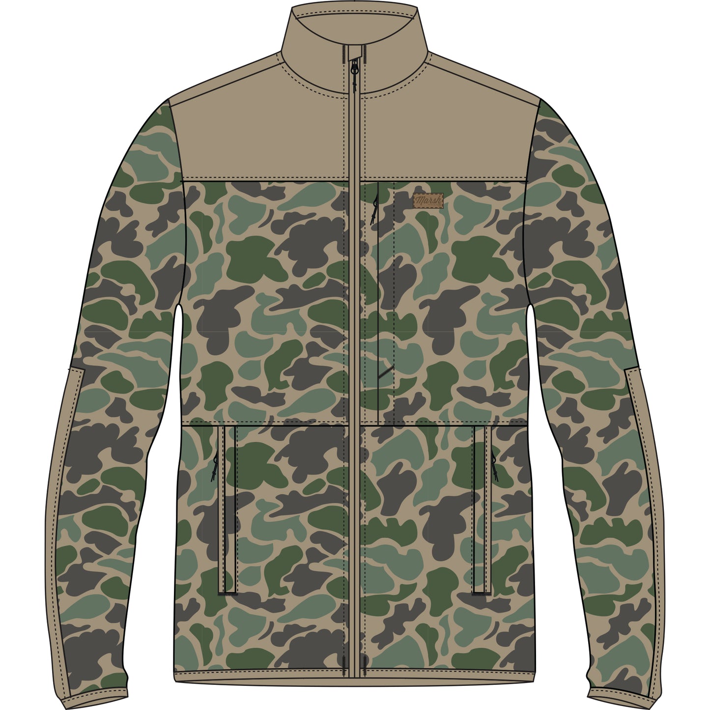 Marsh Wear Bogard Fleece Jacket - Green Mallard Camo