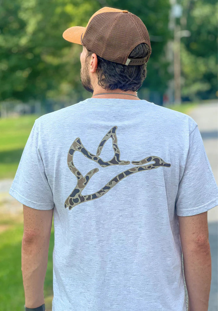 Combat Waterfowl Mosul Camo Icon Tee - Ash Heather