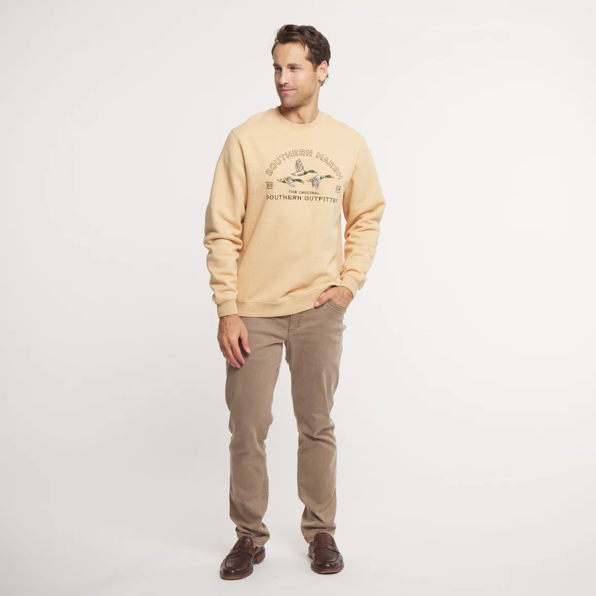 Southern Marsh Searcy Heather Sweatshirt - Khaki