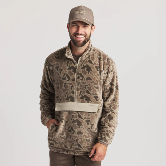 Southern Marsh Wadsworth Fleece Pullover - Retro Camo Khaki
