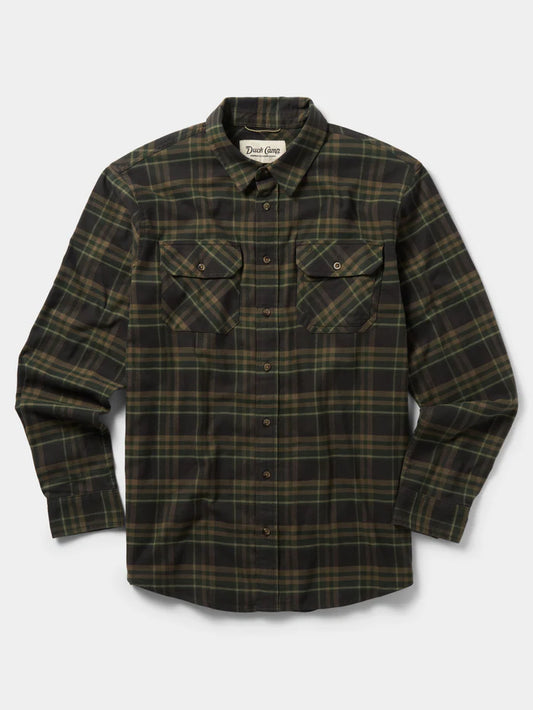 Duck Camp Button Up Shirt - Moss Plaid