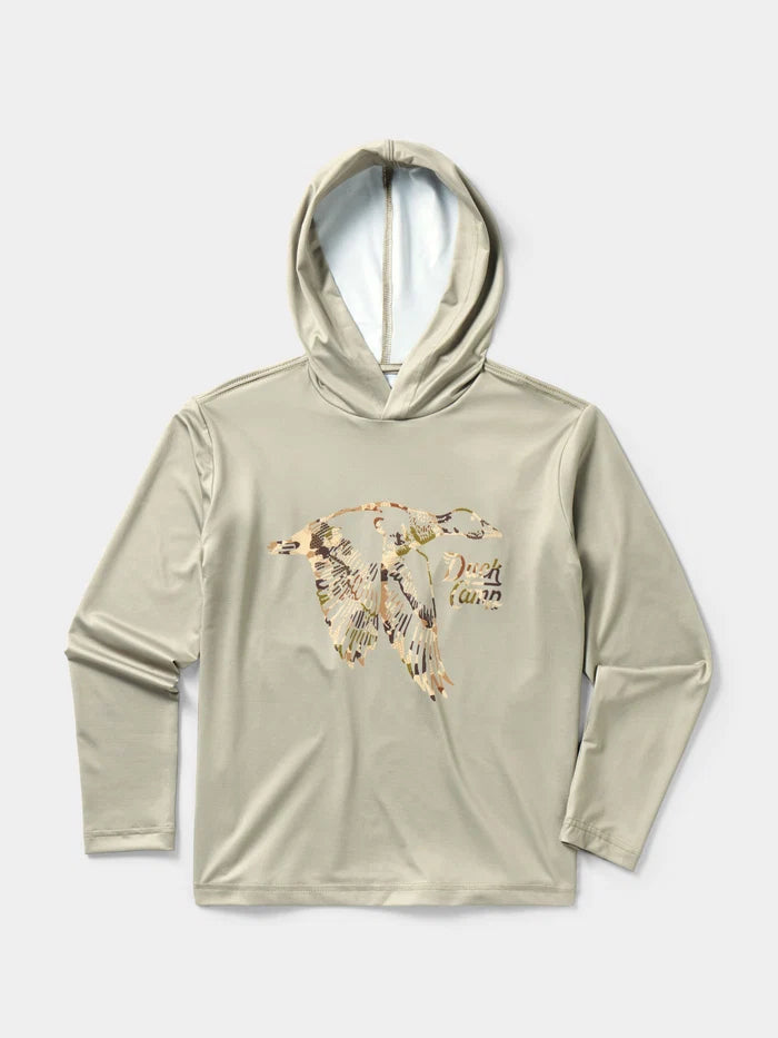 Duck Camp Youth Sun Hoodie - Camo Duck