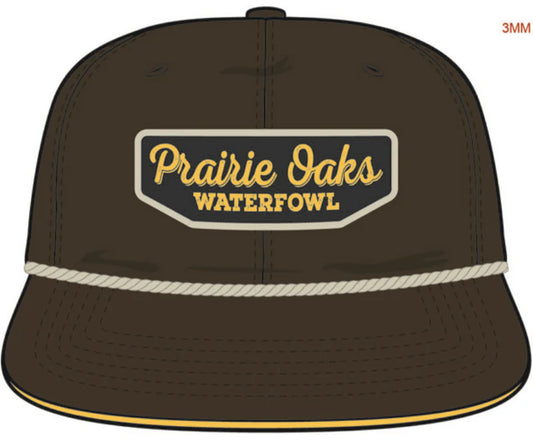 Prairie Oaks Waterfowl  Cursive Patch Rope Hat