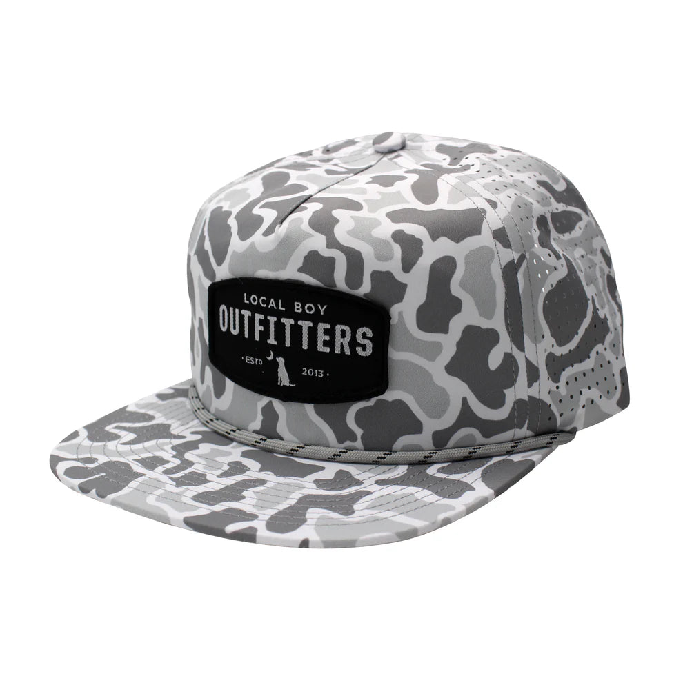 Local Boy Woven Patch Perforated LP Rope Hat - White Localflage