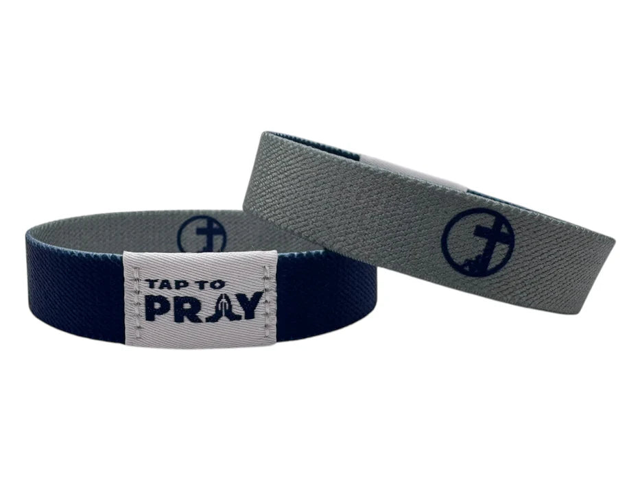 Tap To Pray Wristbands- Navy & Grey