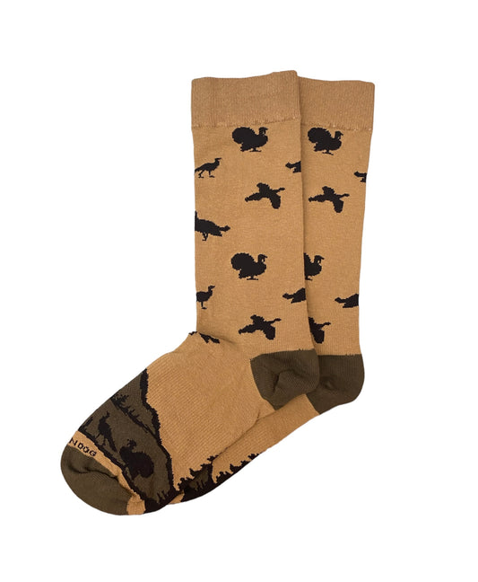 Brown Dog Wild Turkey Socks - Khaki