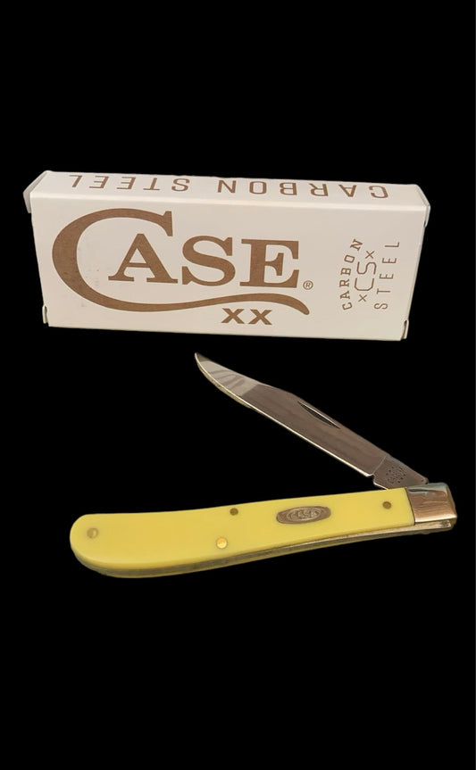 Case Knife Yellow Synthetic Smooth Slimeline Trapper