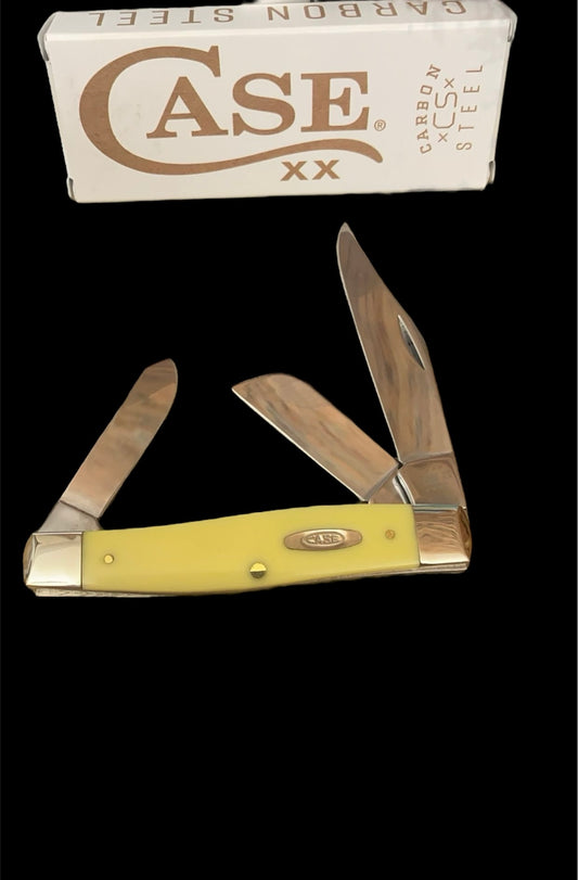 Case Knife Yellow Synthetic Smooth Large Stockman