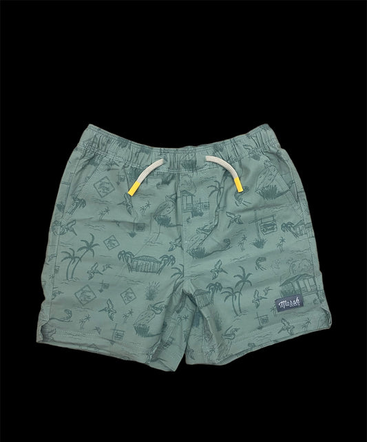 Marsh Wear Youth Fulton Volley Shorts - Duck Green