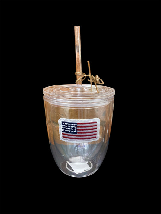 MudPie Flag 16 oz Emb Tumbler