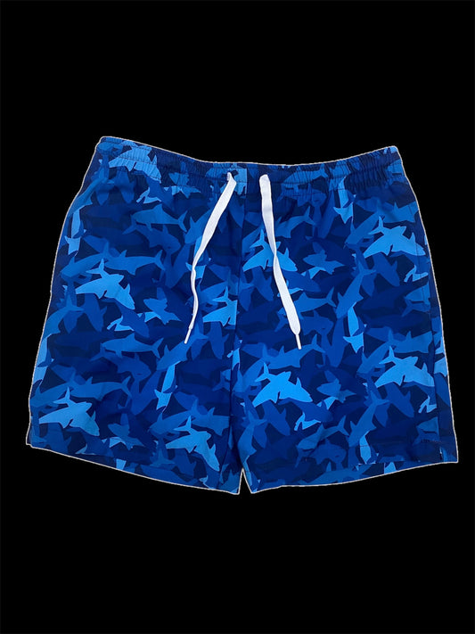 Meripex Youth Shark Swim Shorts - Navy Blue