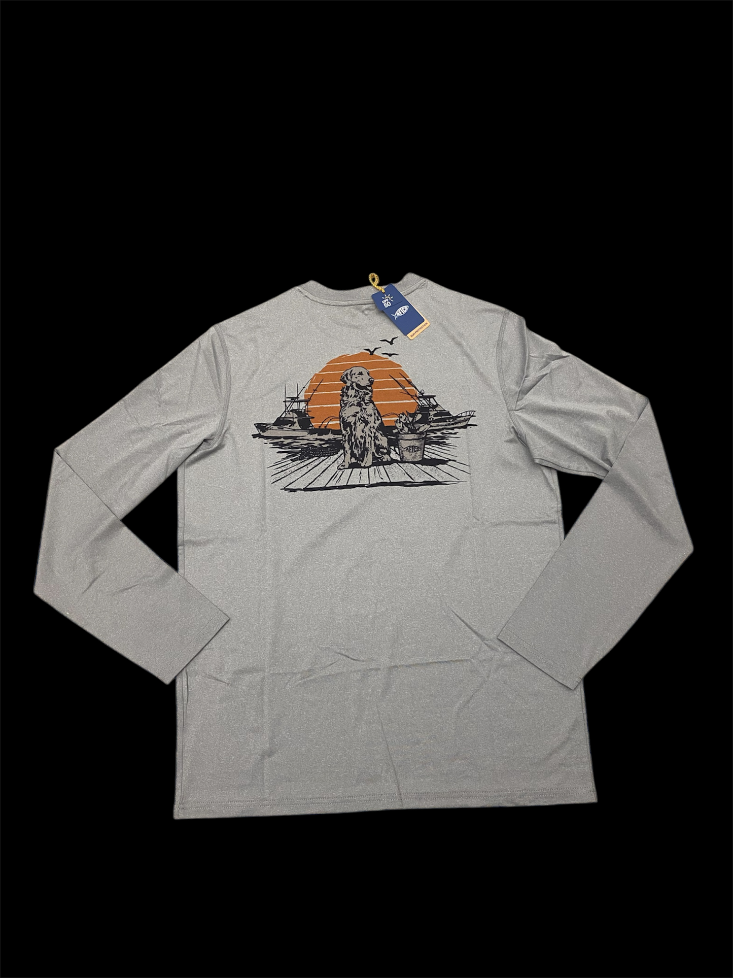 Aftco Bucket UVX Athletic L/S Shirt - Heather Grey