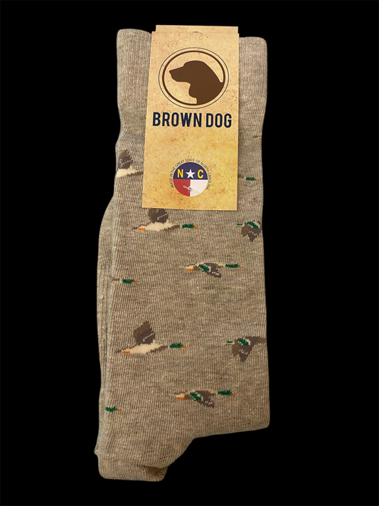 Brown Dog Mallard Socks - Oatmeal