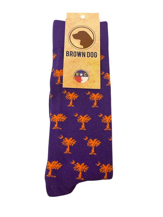 Brown Dog Palmetto Socks -Purple/Orange