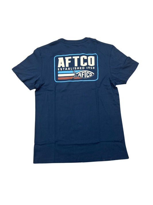 Aftco Strype Short Sleeve Tee - Navy
