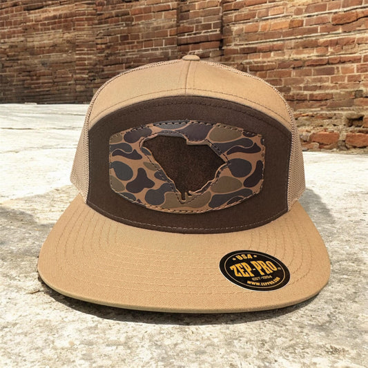 Zep-Pro 7 Panel Brown/Khaki Hat - Camo SC Cutout