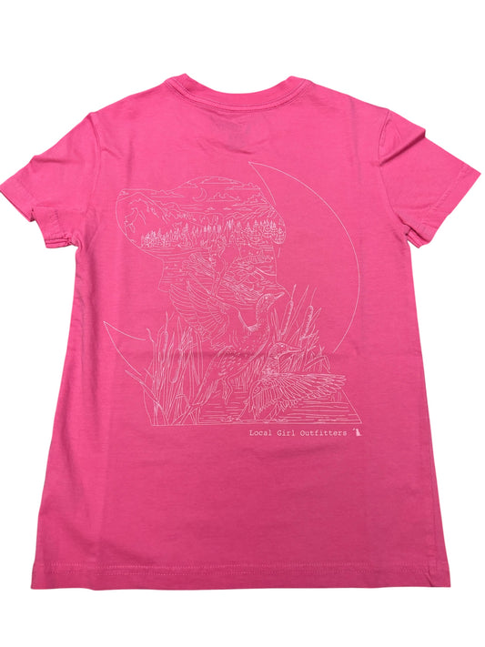 Local Girl Youth Landscape Lines Tee - Crunchberry
