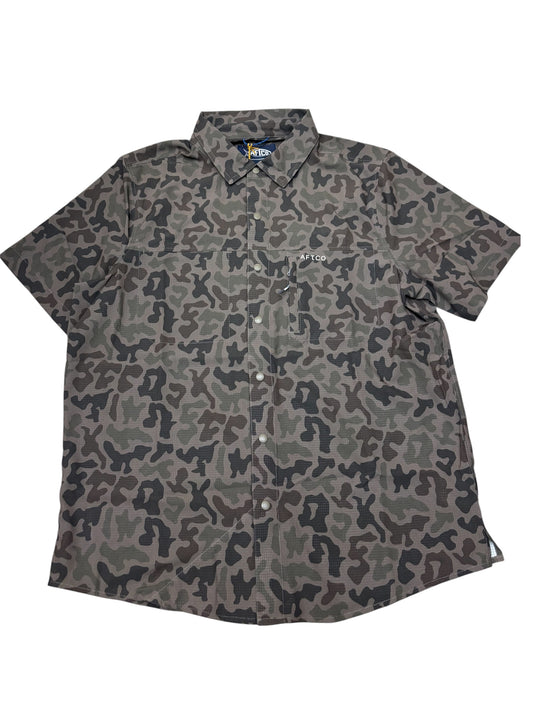Aftco Seabreeze Tech Button Up - Forest Grouper Camo