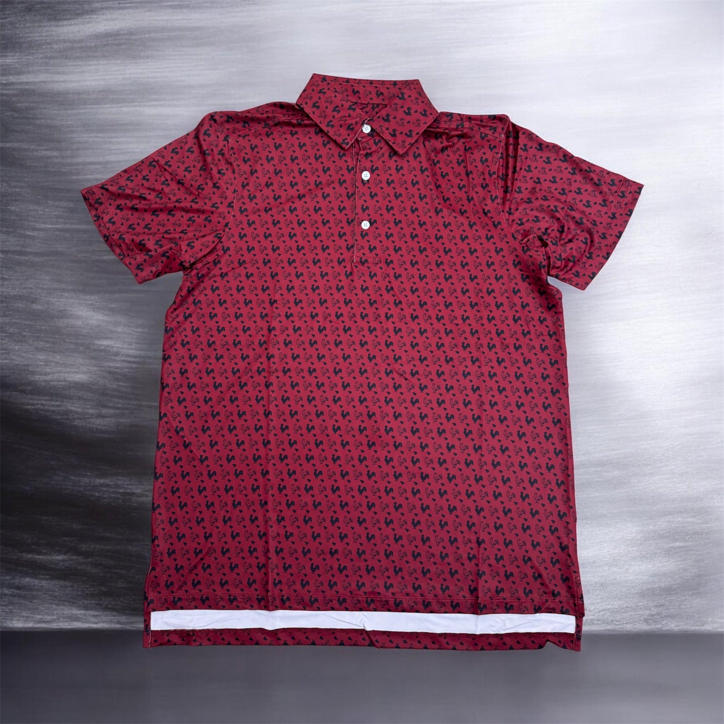 Meripex Performance Polo Rooster SC Outline - Garnet/Black
