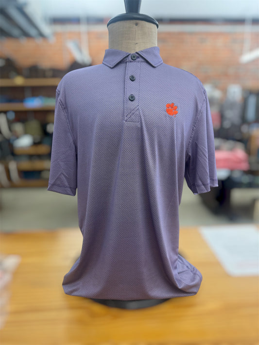 Cutter & Buck Pike Eco Symmetry Polo- Orange Clemson