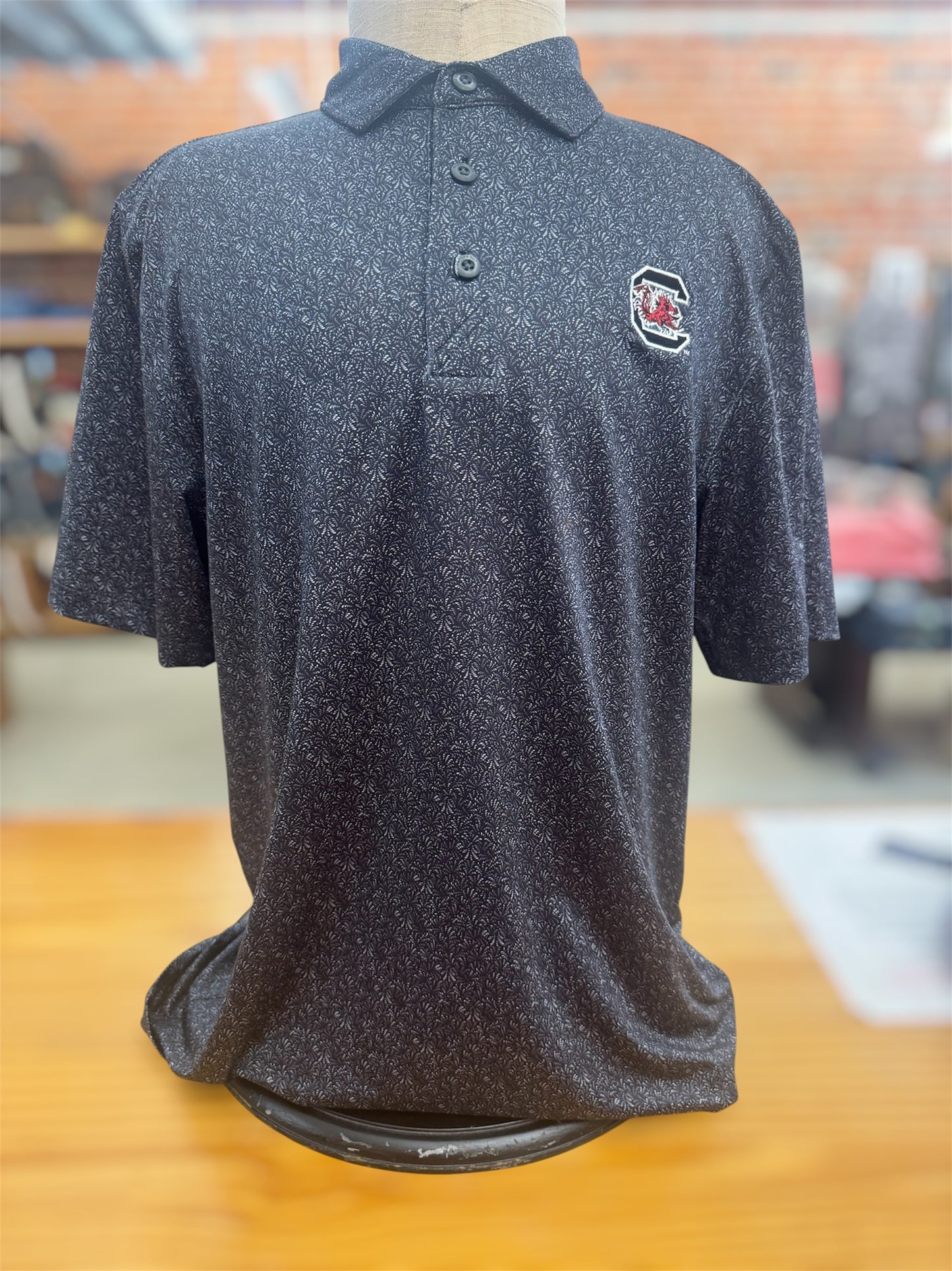 Cutter & Buck Pike Fern Polo Black Gamecocks