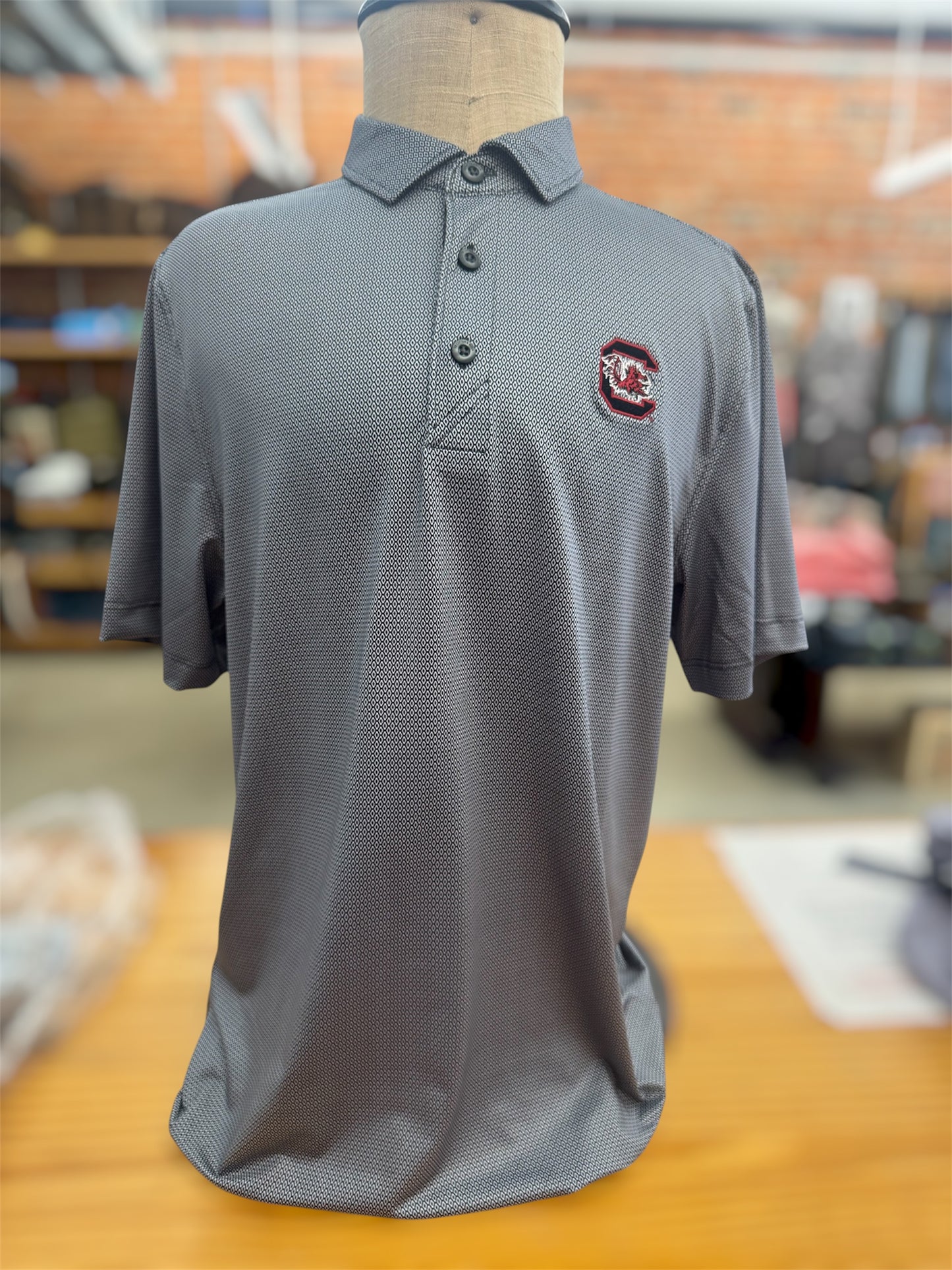 Cutter & Buck Pike Lattice Polo Black Gamecocks