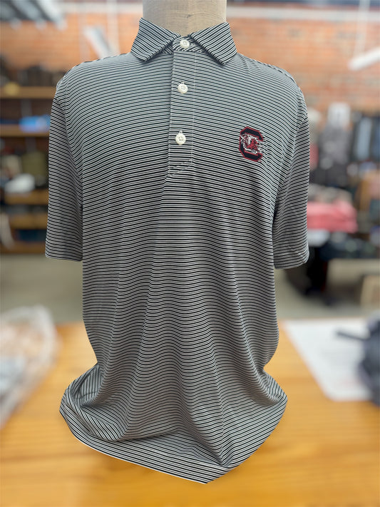 Cutter & Buck Forge Eco Double Stripe Polo Black - USC