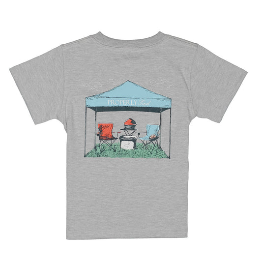 Properly Tied Boys Tailgate T-Shirt - Light Heather Gray