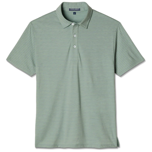 Over Under Performance Polo- Silver Green