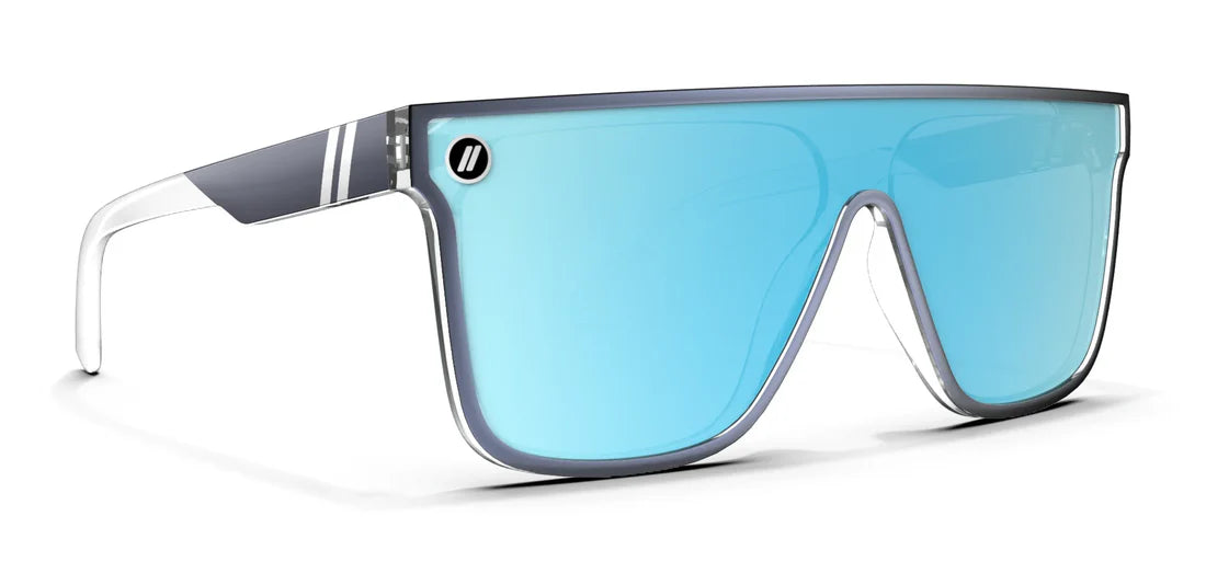 Blenders Eyewear Dynasty Ice Flat Top - Gloss Silver/Polarized Blue