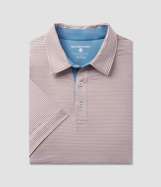 SSCO Scoreboard Stripe Polo - Smoke Blue