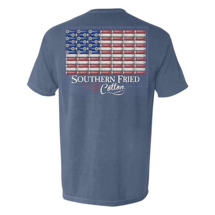 SoFriCo. Shotgun Shell Flag Tee - Blue Jean