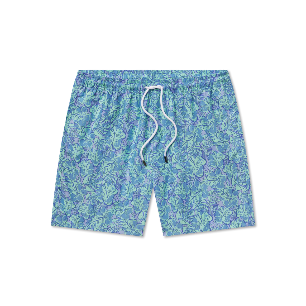 Southern Marsh Harbor Swim Trunk - Hibiscus Antigua Blue Tropical