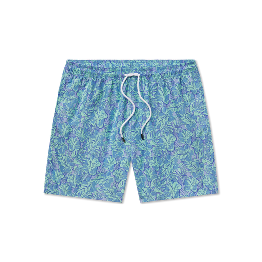 Southern Marsh Harbor Swim Trunk - Hibiscus Antigua Blue Tropical