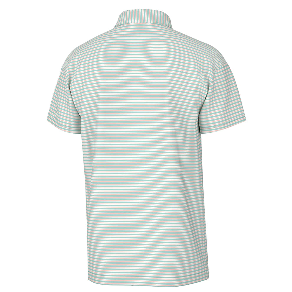 Local Boy Surfside Polo - Teal/Coral/White