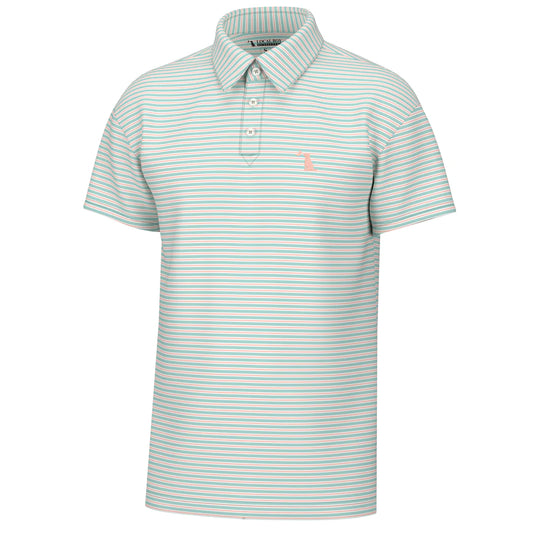 Local Boy Surfside Polo - Teal/Coral/White