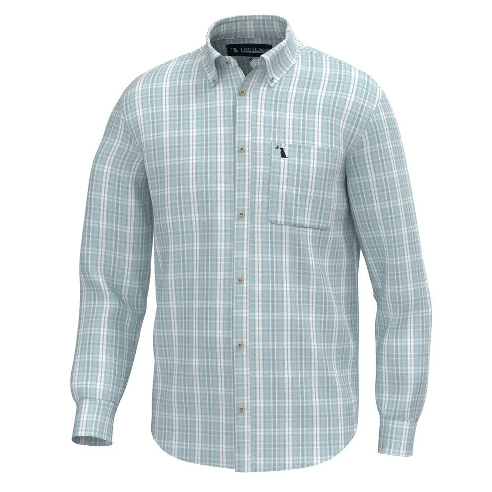 Local boy Sherry Dress Shirt - Mist/Teal/Light Blue