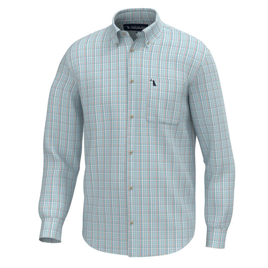 Local Boy Buffkin Dress Shirt - Teal/Aqua/Salmon