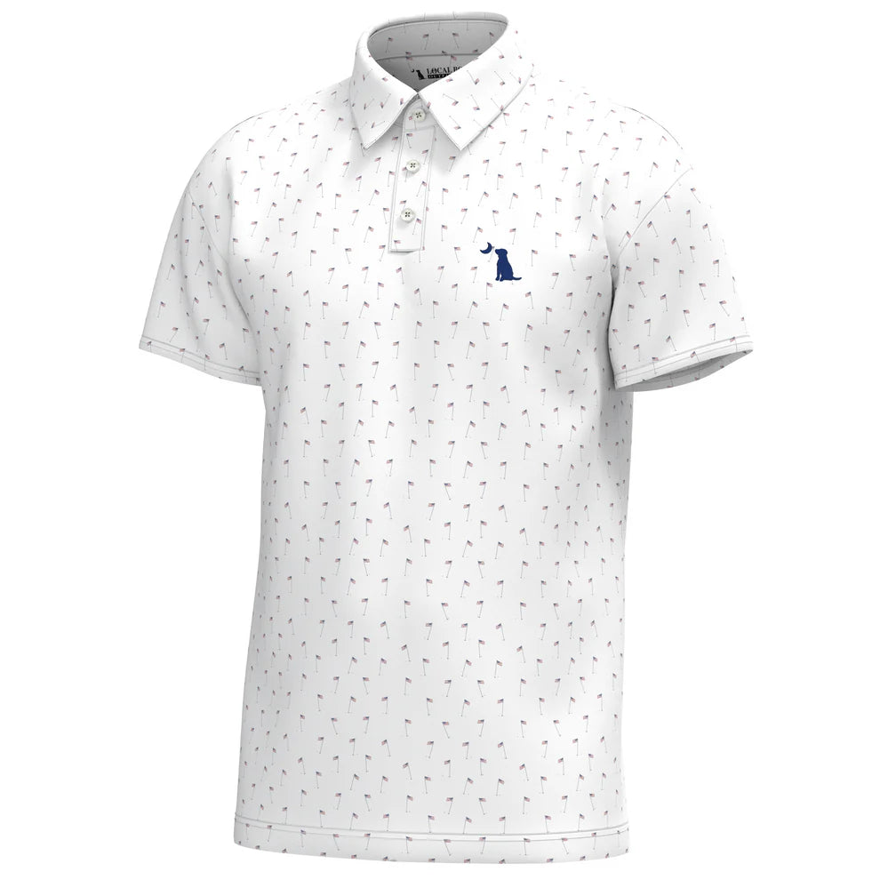 Local Boy Dirty Myrtle Polo USA 19th Hole - Red/White/Blue