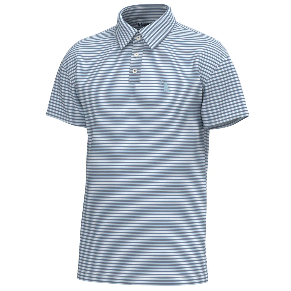 Local Boy Surfside Polo - Plum/Ice Blue/White