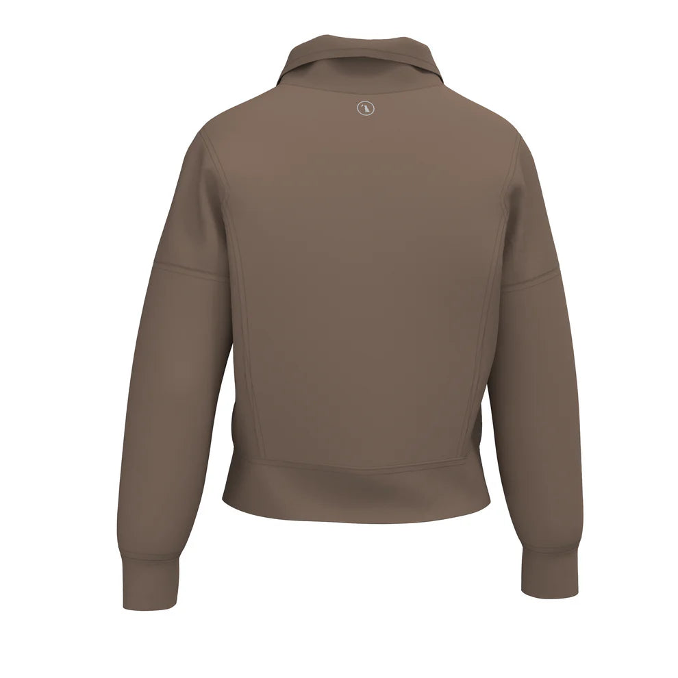 Local Girl Velvet Fleece Quarter Zip - Cocoa