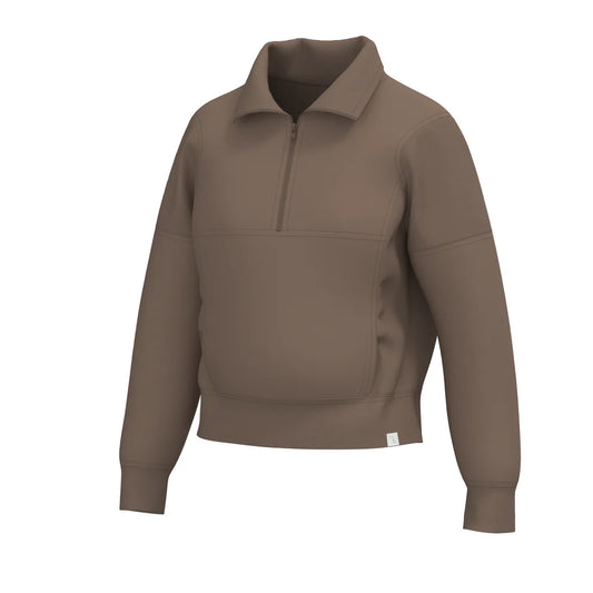Local Girl Velvet Fleece Quarter Zip - Cocoa