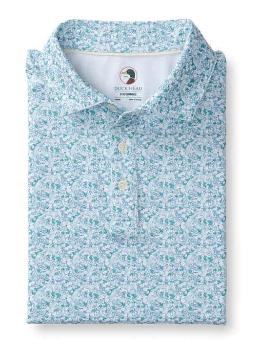 Duck Head Long Drive Performance Polo - Pastel Blue