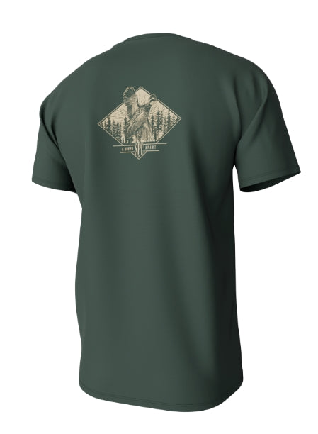 Southern Point Diamond Quail Pocket Tee - Duck green