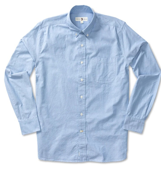 Duck Head Cotton Oxford Sport Shirt Morris Solid - Blue