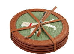 MP Embroidered Dog Coaster Set