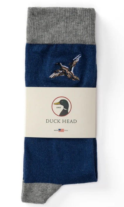 Duck Camp Embroidered Mallard Sock -Varsity Blue