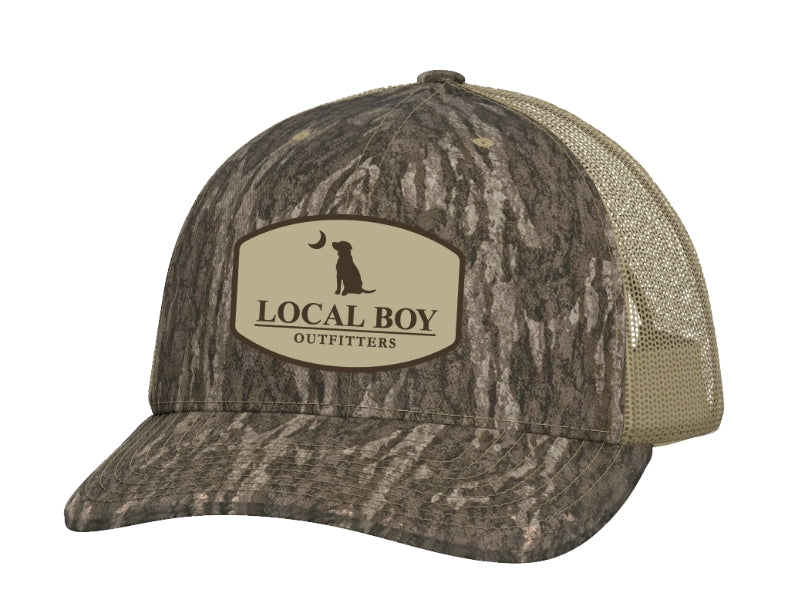 Local Boy Youth Pocket Badge Trucker Hat - Mossy Oak Bottomland